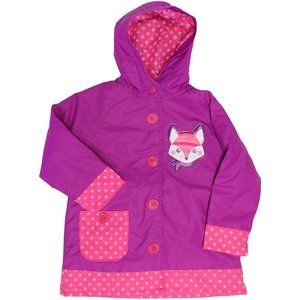 Western Chief Girls Rain Coat Fox Purple